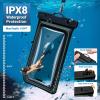 imageFcolor Waterproof Phone Pouch  Floating with Sponge Air Cushion  Cruise Essentials IPX8 Waterproof Phone Case for iPhone Up to 7quot 127oz Buoyancy Waterproof Phone Bag for Swimming Beach 2 Pack2 Pack  BlackGreen