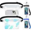4 Packs  Phone Case(Black+Blue)+Fanny Packs(Clear+Leaf)