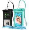 imageFcolor Waterproof Phone Pouch  Floating with Sponge Air Cushion  Cruise Essentials IPX8 Waterproof Phone Case for iPhone Up to 7quot 127oz Buoyancy Waterproof Phone Bag for Swimming Beach 2 Pack2 Pack  BlackGreen
