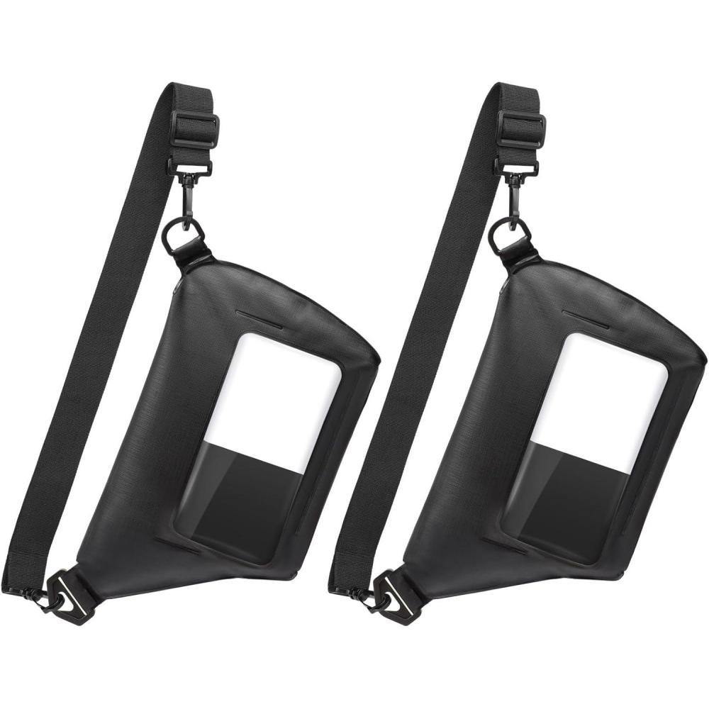 imageFcolor Waterproof Dry Bag Backpack  5L10L20L30L40L Lightweight Roll Top Pouch With Phone Case for Kayaking Beach Boating Paddleboarding Camping Fishing2 Pack  Black