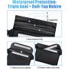 image:imageFcolor Waterproof Fanny Pack  Cruise Essentials 2026  Waterproof Pouch with Adjustable Waist Strap Triple Zipper RollTop Dry Bag for Phone Keep Passport Valuables Dry for Beach Kayaking Boating1 Pack Black