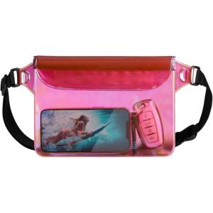 image:imageFcolor Waterproof Fanny Pack  Cruise Essentials 2026  Waterproof Pouch with Adjustable Waist Strap Triple Zipper RollTop Dry Bag for Phone Keep Passport Valuables Dry for Beach Kayaking Boating1 Pack Pink