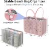 image:imageFcolor Beach Bag Organizer Insert  Mesh Tote Liner Compatible with Silicon Bag Original Large Lightweight Divider Pouch with 10 Pockets amp Adjustable Handle for Beach Accessories Organizing GreyAGrey  Original Large
