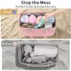 image:imageFcolor Beach Bag Organizer Insert  Mesh Tote Liner Compatible with Silicon Bag Original Large Lightweight Divider Pouch with 10 Pockets amp Adjustable Handle for Beach Accessories Organizing GreyAGrey  Original Large