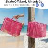 image:imageFcolor Beach Bag Organizer Insert  Mesh Tote Liner Compatible with Silicon Bag Original Large Lightweight Divider Pouch with 10 Pockets amp Adjustable Handle for Beach Accessories Organizing GreyPink  Original Large