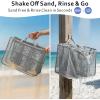 image:imageFcolor Beach Bag Organizer Insert  Mesh Tote Liner Compatible with Silicon Bag Original Large Lightweight Divider Pouch with 10 Pockets amp Adjustable Handle for Beach Accessories Organizing GreyAGrey  Original Large