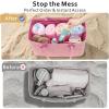 image:imageFcolor Beach Bag Organizer Insert  Mesh Tote Liner Compatible with Silicon Bag Original Large Lightweight Divider Pouch with 10 Pockets amp Adjustable Handle for Beach Accessories Organizing GreyPink  Original Large