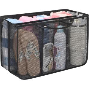 image:imageFcolor Beach Bag Organizer Insert  Mesh Tote Liner Compatible with Silicon Bag Original Large Lightweight Divider Pouch with 10 Pockets amp Adjustable Handle for Beach Accessories Organizing GreyBlack  Original Large