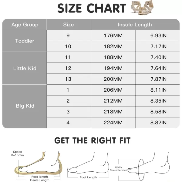 Dufannie Toddler Little Big Kid High Heels Flower Girls Party Dress Shoes Glitter Pump SandalsSilver