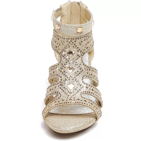 Dufannie Toddler Little Big Kid High Heels Flower Girls Party Dress Shoes Glitter Pump SandalsSquaregold