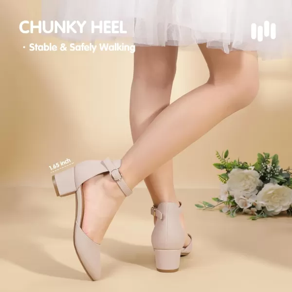 Hehainom Girls Dress Shoes High Heels Sandals Ankle Strap Flower Girl Little Big Kid Mary Jane Wedding Party Communion Mily Pump ShoesNude Nubuck