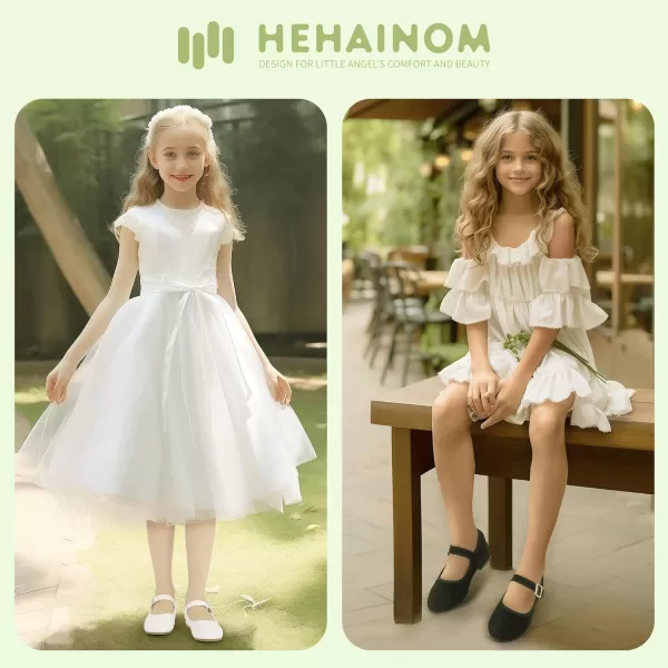 Hehainom Girls Dress Shoes Little Big Kids Mary Jane School Wedding Party Shoes Ballerina Girls FlatsRedsuede