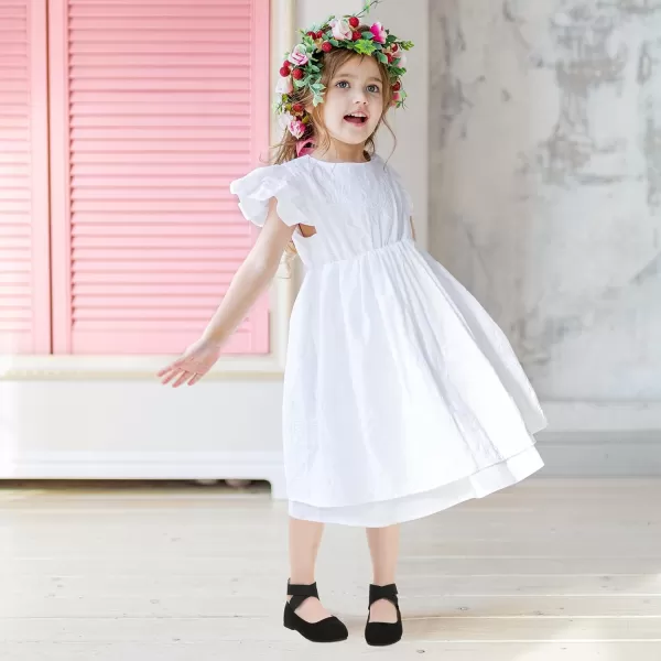 Hehainom Girls Dress Shoes Toddler Little Kids Gracy Ballet Mary Jane Ballerina Flats with Elastic Ankle StrapBlack Suede