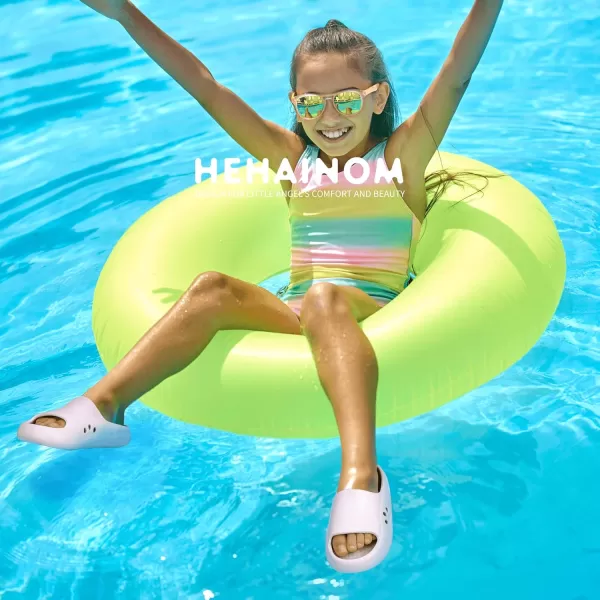 Hehainom Slides for Kids Toddler Little Girls Boy Dress Sandals Summer Shower Bathroom Pool Sandals NonSlip Beach Slippers ShoesPink