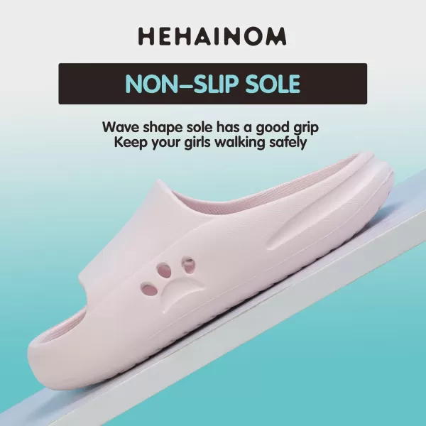 Hehainom Slides for Kids Toddler Little Girls Boy Dress Sandals Summer Shower Bathroom Pool Sandals NonSlip Beach Slippers ShoesPink