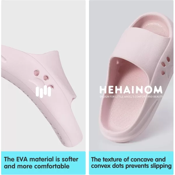 Hehainom Slides for Kids Toddler Little Girls Boy Dress Sandals Summer Shower Bathroom Pool Sandals NonSlip Beach Slippers ShoesPink