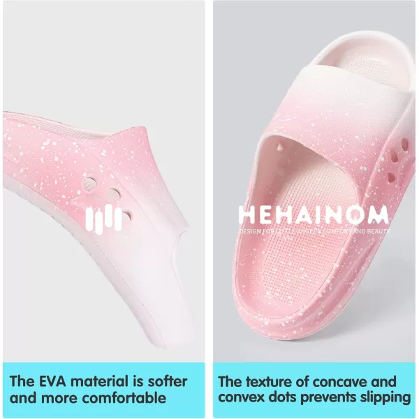 Hehainom Slides for Kids Toddler Little Girls Boy Dress Sandals Summer Shower Bathroom Pool Sandals NonSlip Beach Slippers ShoesPink Star