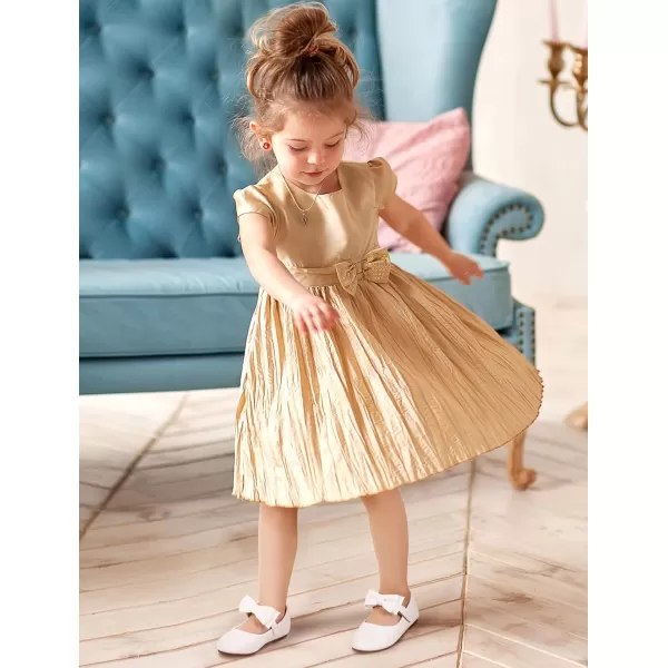 Hehainom Toddler Flower Girls Dress Shoes Mary Jane Princess Ballet Flats with Bow and Peals for Party SchoolAlisa Ivory Satin