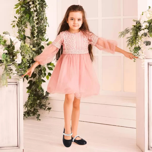 Hehainom Toddler Flower Girls Dress Shoes Mary Jane Princess Ballet Flats with Bow and Peals for Party SchoolBlack Pu