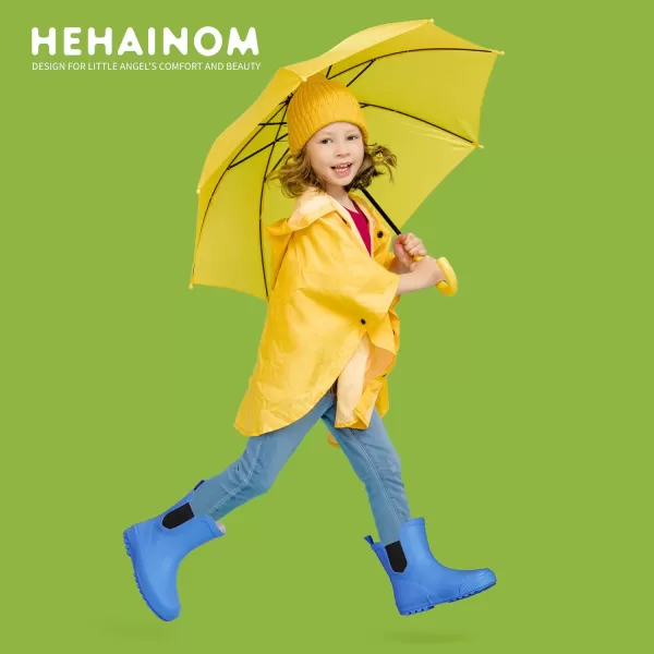 Hehainom Toddler Kids Rain Boots for Girls Boys Waterproof Rainboots Easyon Light Weight Chelsea Rain ShoesBlue