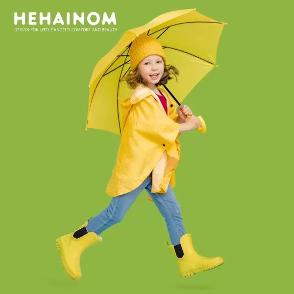 Hehainom Toddler Kids Rain Boots for Girls Boys Waterproof Rainboots Easyon Light Weight Chelsea Rain ShoesYellow