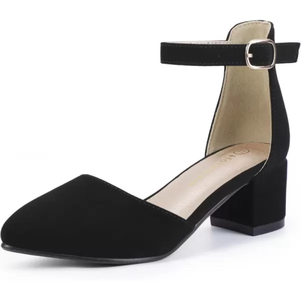 Hehainom Girls Dress Shoes High Heels Sandals Ankle Strap Flower Girl Little Big Kid Mary Jane Wedding Party Communion Mily Pump ShoesBlack Nubuck