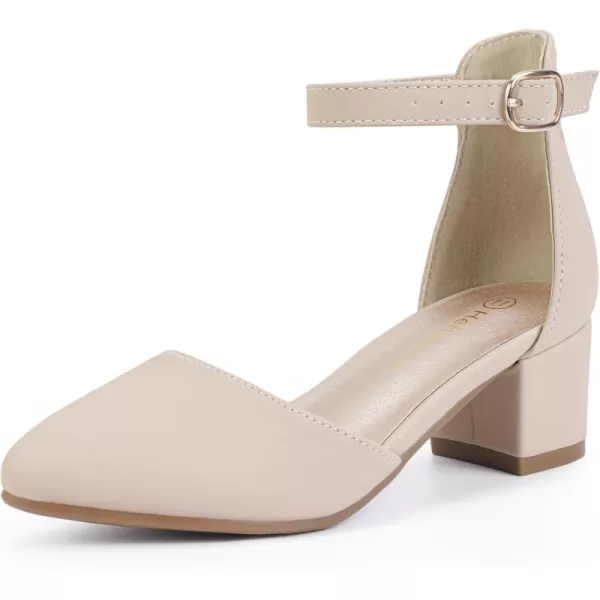Hehainom Girls Dress Shoes High Heels Sandals Ankle Strap Flower Girl Little Big Kid Mary Jane Wedding Party Communion Mily Pump ShoesNude Nubuck