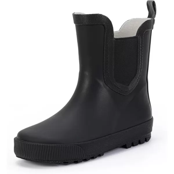 Hehainom Toddler Kids Rain Boots for Girls Boys Waterproof Rainboots Easyon Light Weight Chelsea Rain ShoesBlack