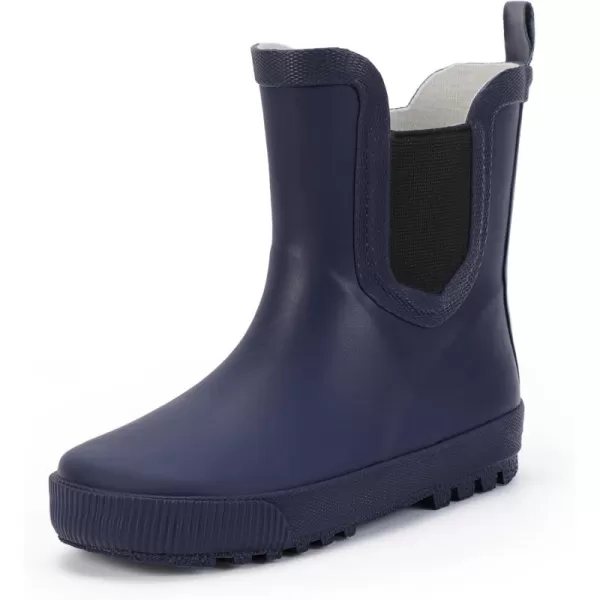 Hehainom Toddler Kids Rain Boots for Girls Boys Waterproof Rainboots Easyon Light Weight Chelsea Rain ShoesNavy