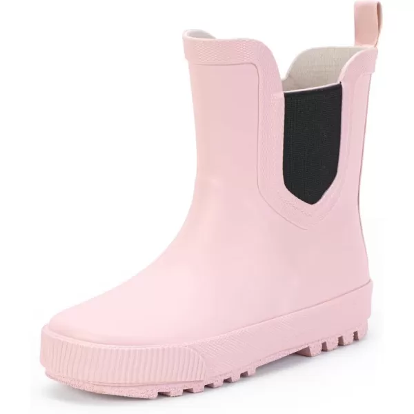 Hehainom Toddler Kids Rain Boots for Girls Boys Waterproof Rainboots Easyon Light Weight Chelsea Rain ShoesPink