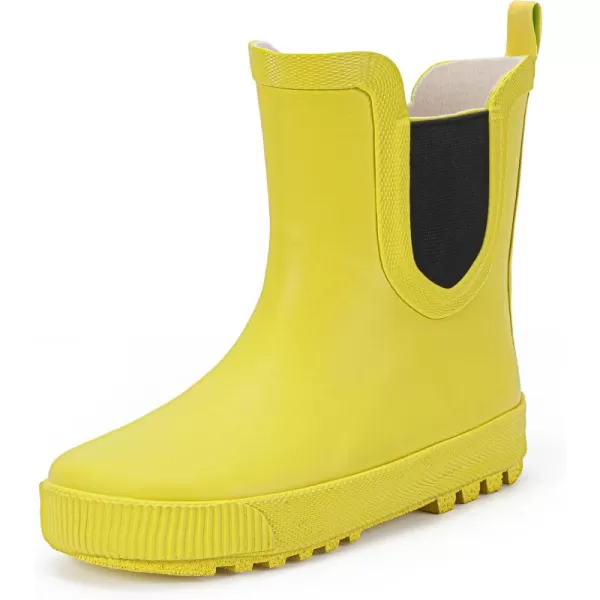 Hehainom Toddler Kids Rain Boots for Girls Boys Waterproof Rainboots Easyon Light Weight Chelsea Rain ShoesYellow