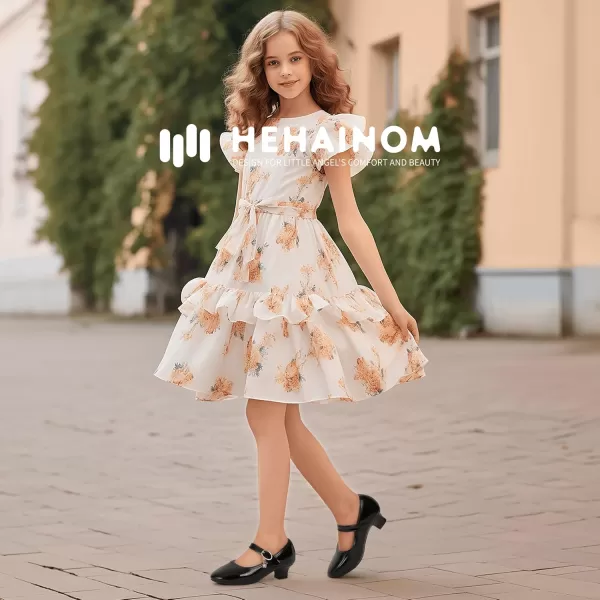 Hehainom Girls Dress Shoes Low Heels Flower Girl Mary Jane Princess School Wedding Party Toddler Little Kid Pump ShoesBlack Patent