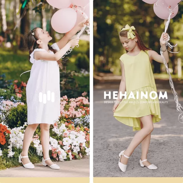Hehainom Girls Dress Shoes Toddler Closed Toe Flower Girl Heels for Party Wedding Princess ShoesD Blackpatent