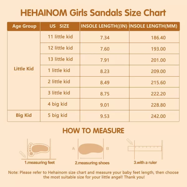 Hehainom Girls Sandals Comfortable Open Toe Flats Little Big Kids Summer ShoesTanpu