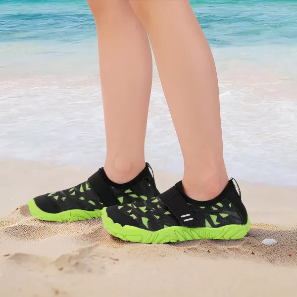 Hehainom Kids Water Shoes Girls Boys Quick Dry Barefoot Lightweight Sport Aqua Beach Pool Swim ShoesBlackgreen