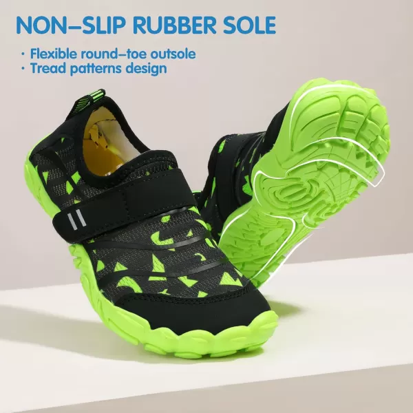 Hehainom Kids Water Shoes Girls Boys Quick Dry Barefoot Lightweight Sport Aqua Beach Pool Swim ShoesBlackgreen