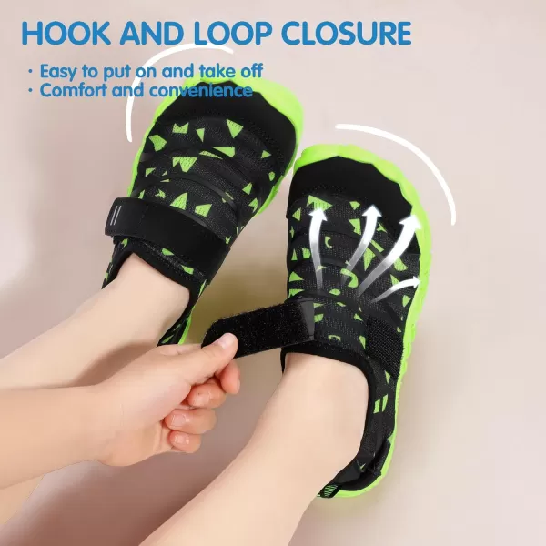 Hehainom Kids Water Shoes Girls Boys Quick Dry Barefoot Lightweight Sport Aqua Beach Pool Swim ShoesBlackgreen