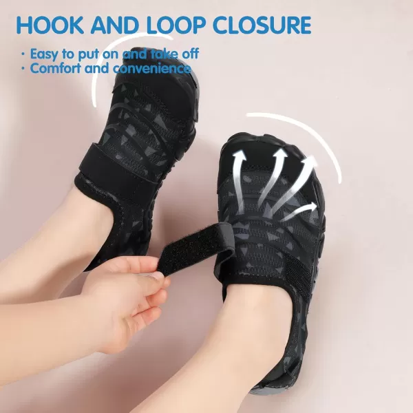 Hehainom Kids Water Shoes Girls Boys Quick Dry Barefoot Lightweight Sport Aqua Beach Pool Swim ShoesBlackgrey
