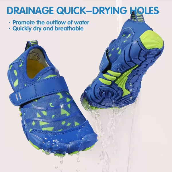 Hehainom Kids Water Shoes Girls Boys Quick Dry Barefoot Lightweight Sport Aqua Beach Pool Swim ShoesBluegreen