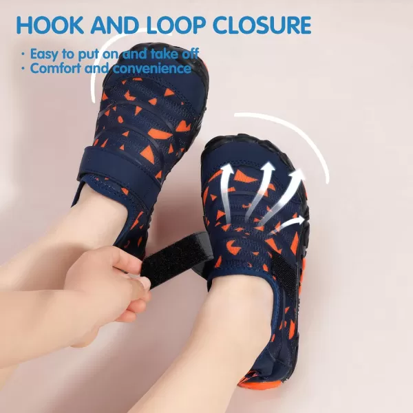 Hehainom Kids Water Shoes Girls Boys Quick Dry Barefoot Lightweight Sport Aqua Beach Pool Swim ShoesNavyorange