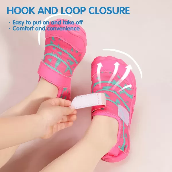 Hehainom Kids Water Shoes Girls Boys Quick Dry Barefoot Lightweight Sport Aqua Beach Pool Swim ShoesPinkblue