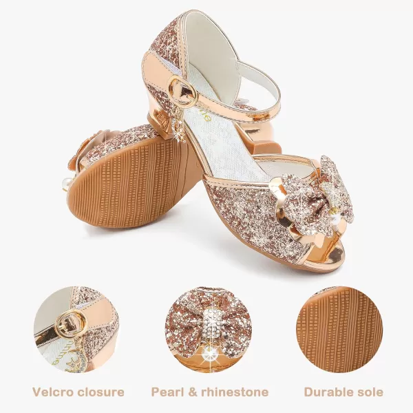 Osinnme Toddler Little Big Kid Girls Wedding SandalsChampagne