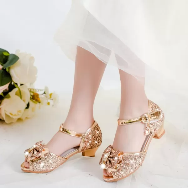 Osinnme Toddler Little Big Kid Girls Wedding SandalsChampagne