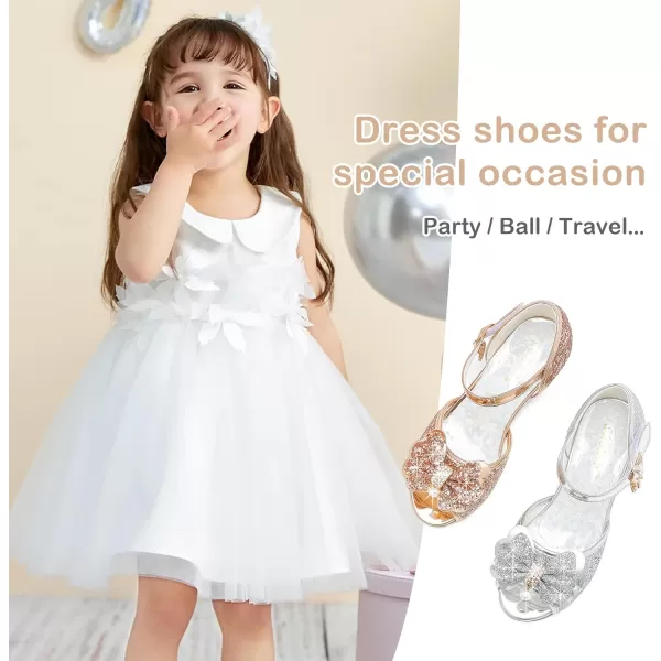 Osinnme Toddler Little Big Kid Girls Wedding SandalsChampagne