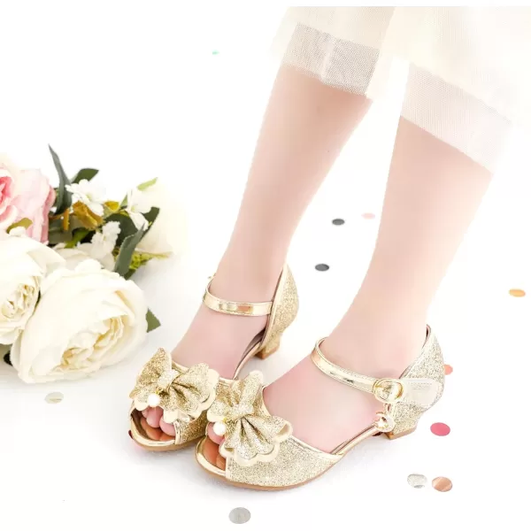 Osinnme Toddler Little Big Kid Girls Wedding SandalsGold