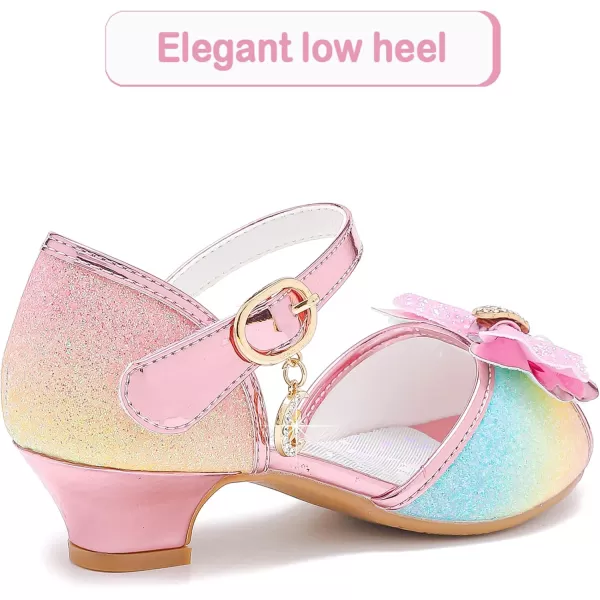 Osinnme Toddler Little Big Kid Girls Wedding SandalsRainbow