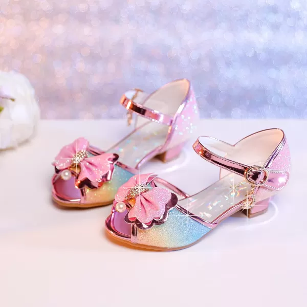 Osinnme Toddler Little Big Kid Girls Wedding SandalsRainbow