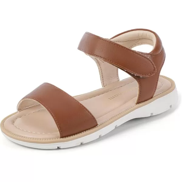 Hehainom Girls Sandals Comfortable Open Toe Flats Little Big Kids Summer ShoesTanpu