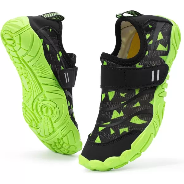 Hehainom Kids Water Shoes Girls Boys Quick Dry Barefoot Lightweight Sport Aqua Beach Pool Swim ShoesBlackgreen