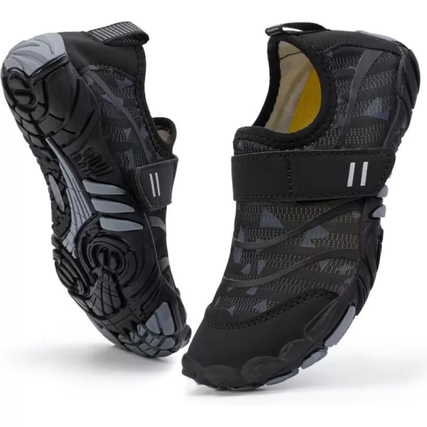 Hehainom Kids Water Shoes Girls Boys Quick Dry Barefoot Lightweight Sport Aqua Beach Pool Swim ShoesBlackgrey